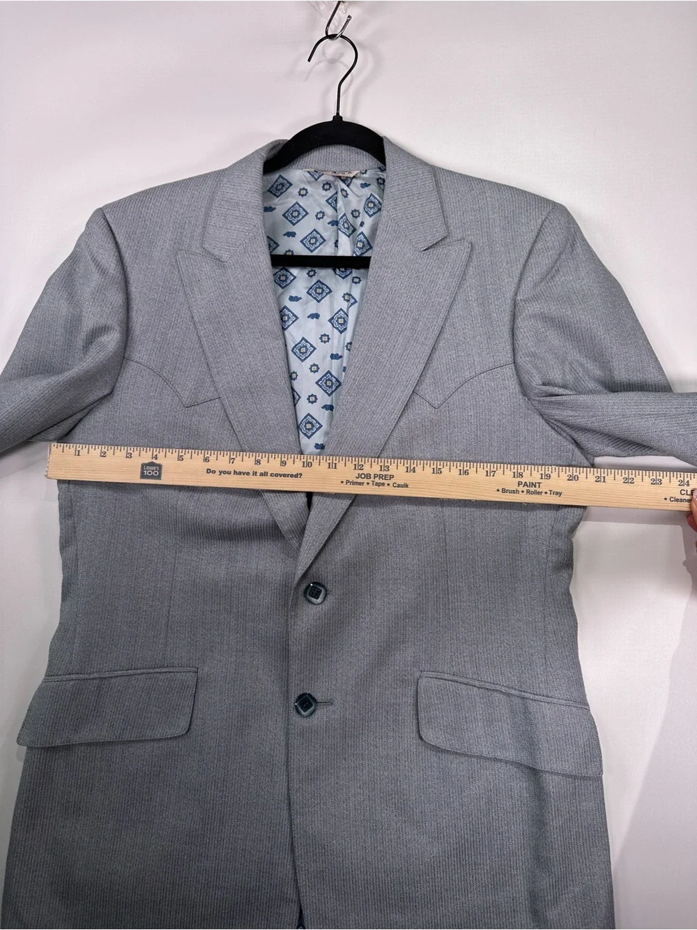 Prestige West Vintage 70s Western Yoke Blazer Gray 44R